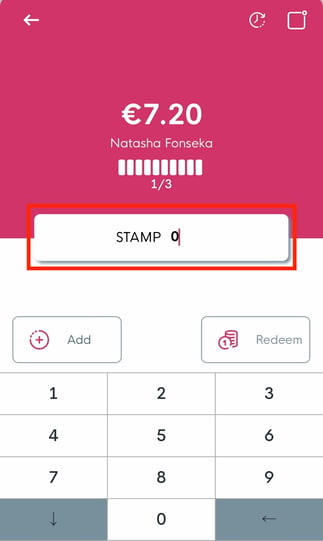 Enter stamp amount
