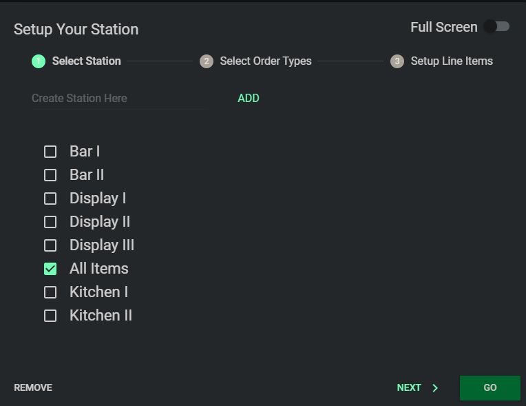 Display all items