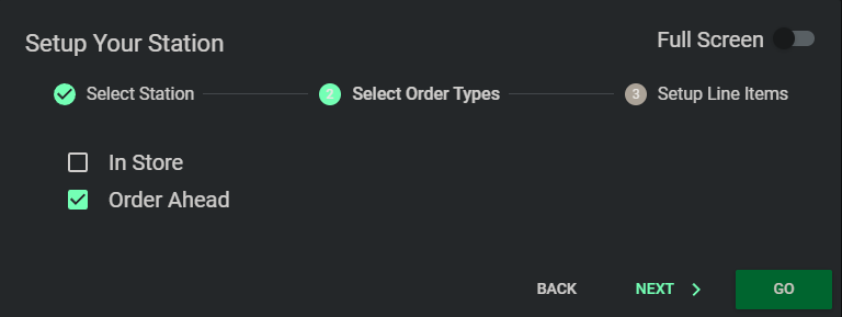Enable Order Ahead tender