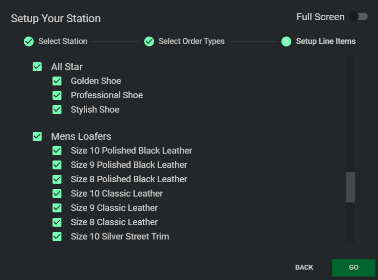 Choose items